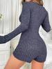 Dames Ribgebreide Jumpsuit - Herfst/Winter Europese & Amerikaanse Stijl, Casual Slim-fit
