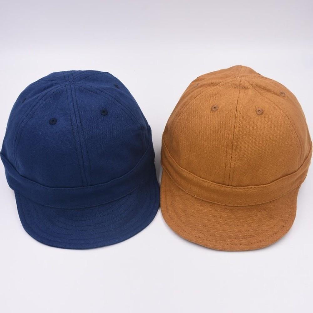 Canvas Short Brim Baseball Cap Solid Color Peaked Cap Apparel Accessories Sun Hat Sports