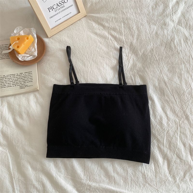 

Ультракороткий с нагрудной подушкой Спортивное нижнее белье Женская модная лента Красивая спинка Топ-труба Жилет Фитнес-тренировки Йога С запахом на груди Лето Black Free size (40.00kg -67.50kg)