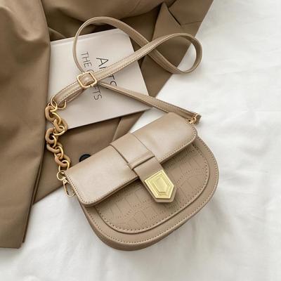 Women's Spring/Summer Stones Pattern PU Soft Leather Saddle Bag Casual One Shoulder Oblique Straddle Bag