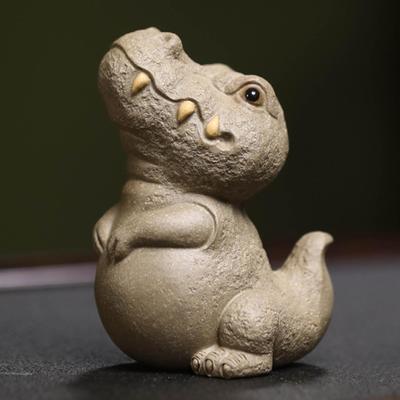 Dinosaur Tea Pet Animal Ornament Ideal Gift Craft Cute for Lovers Statue Desk Figurine