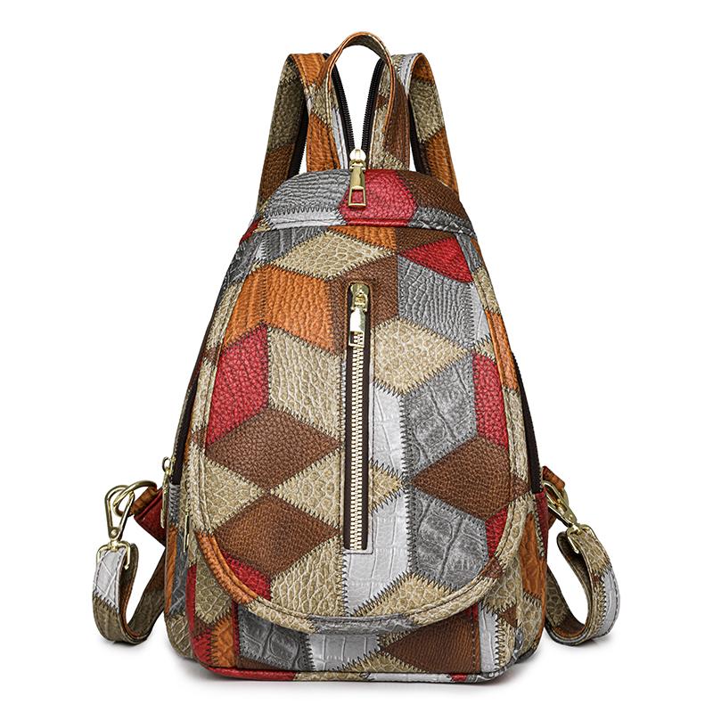 Woman High Quality Pu Backpack Bags Casual Wild Soft Pu Leather Dual-Use Large Capacity Backpack Premium Durable