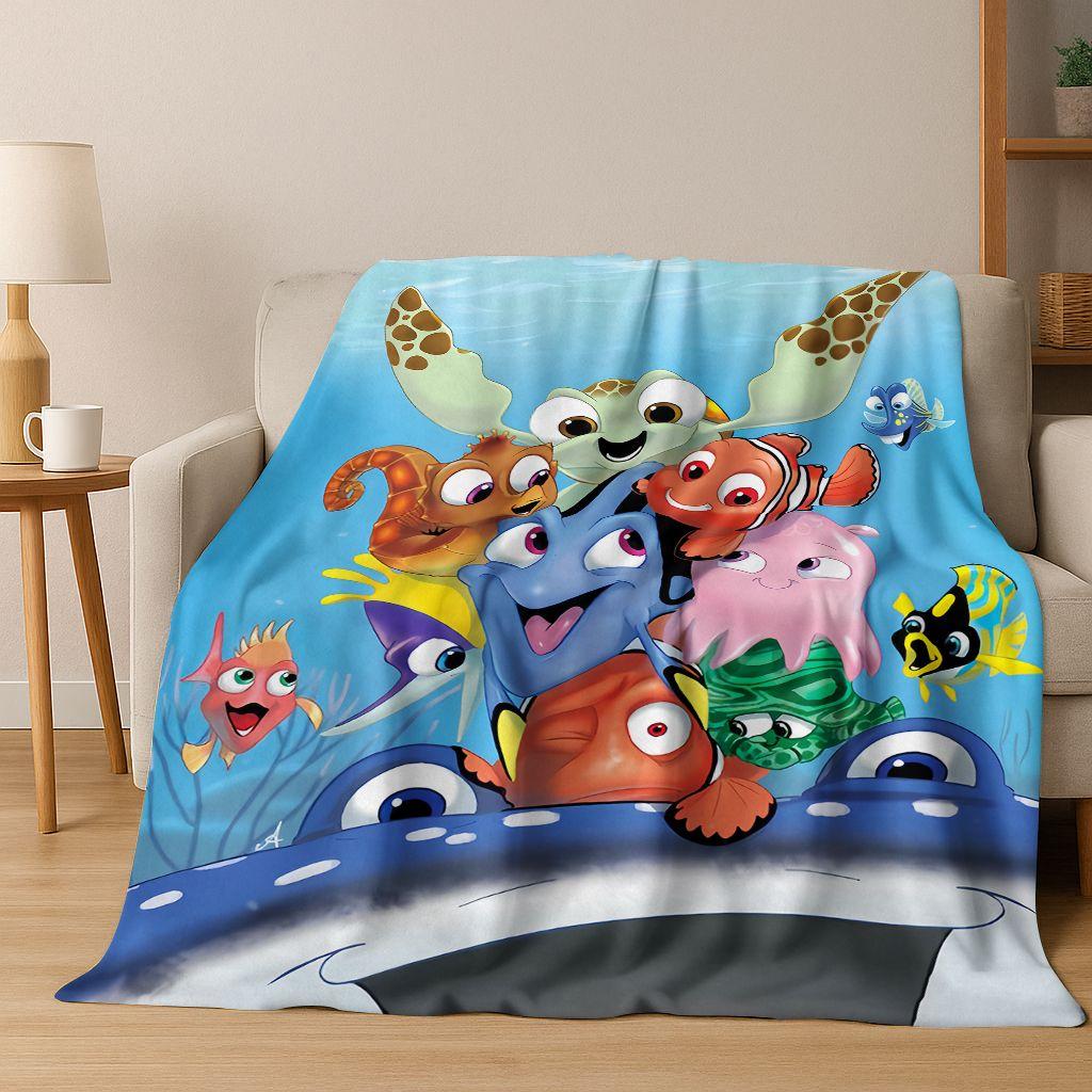 HD Cartoon Finding Nemo Underwater World Flannel Blanket,Warm and Cozy Soft Throw Blanket for Home Bedroom Bed Sofa Picnic Cover