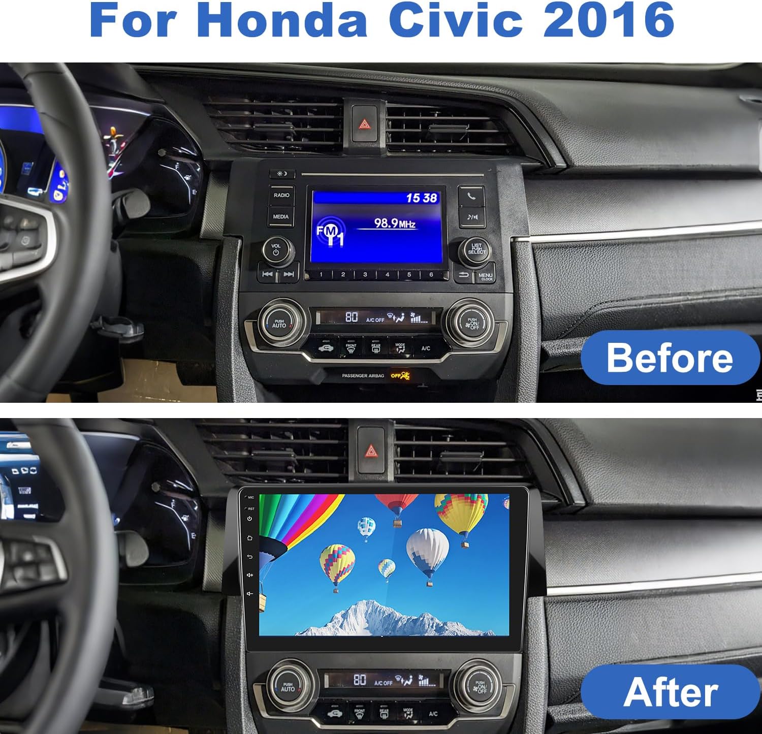 

9 HD Touch Screen Radio for Honda Civic 2016-2025 with Bluetooth, GPS, WiFi, Backup Camera United States