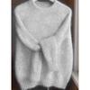 French-Style Round-Neck Sweater, Soft and Cozy, Elegant Design, Perfect for Spring and Autumn Commuting and Outings