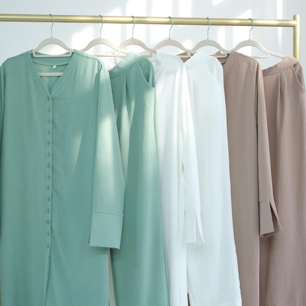 Loriya Solid Color Button Two-Piece Set - LR945