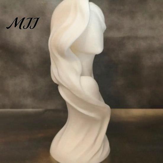 Sculptural Decor for Dressing Table 3D Printed Minimalist Woman Statue, Abstract Faceless High-end Decorative Bust Entryway Ornament, Desktop