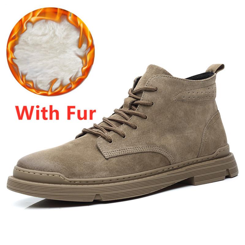 Fashion All-match Men Leather Shoes High Top Man Trainers Casual Mens Walk Footwear Warm Winter Boots Luxury Brand Vulcanized Sneakers