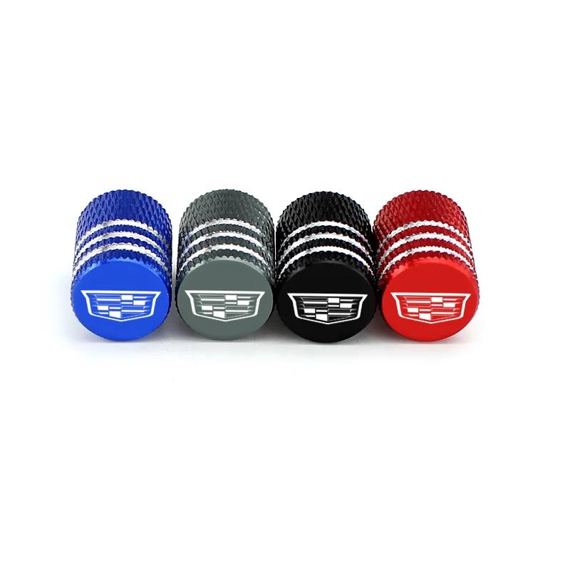 4pcs Wheel Tire Valve Caps Stems Cover for Cadillac Seville CTS DTS STS SLS SRX XTS ATS CT5 Escalade Deville Tiburon Decoration