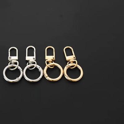1 pieza Gancho de llavero de aleación de zinc con llavero Gancho con clip para bolso con anilla de resorte para hacer cordones, manualidades DIY, llavero