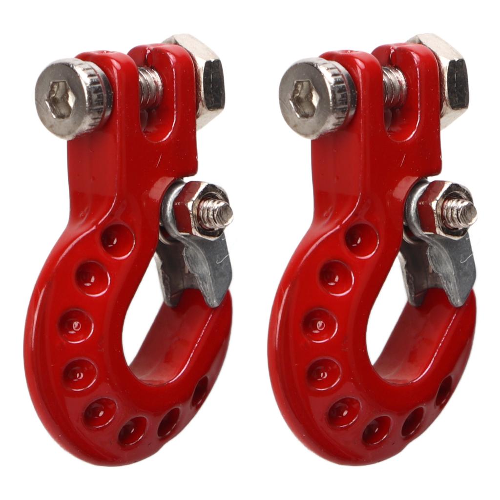 2Pcs RC Trailer Hook Aluminum Alloy Sturdy RC Climbing Car Hook for 1 10 Remote Control Cars Red