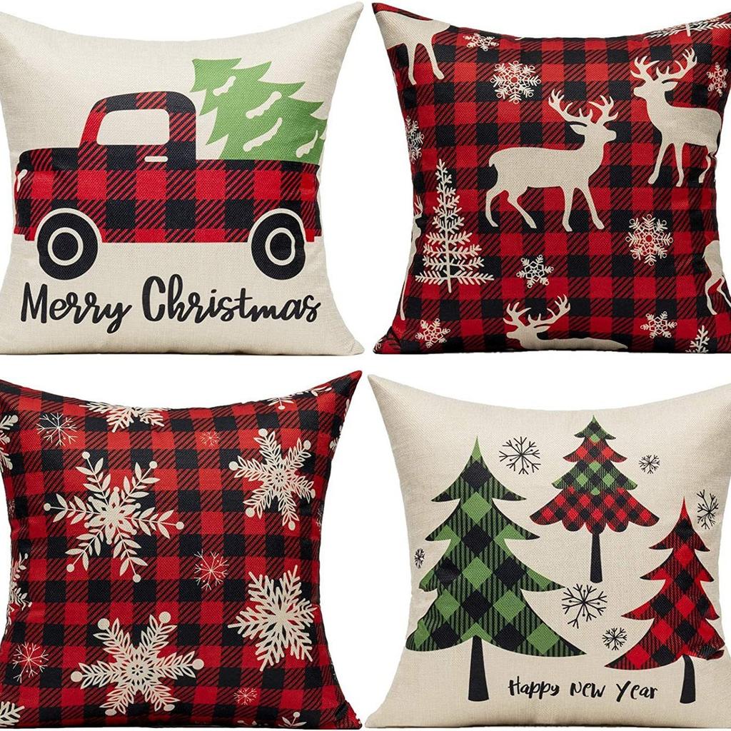 New Christmas Pillowcase Bedroom Sofa Decoration Cushion Bed Backrest Festive Decoration