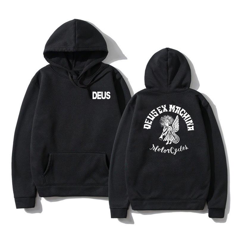 DEUS EX MACHINA New Autumn and Winter Letter Printed Men's Hooded Loose and Versatile Sports Shirt with Pullover Men's Top Hoodi