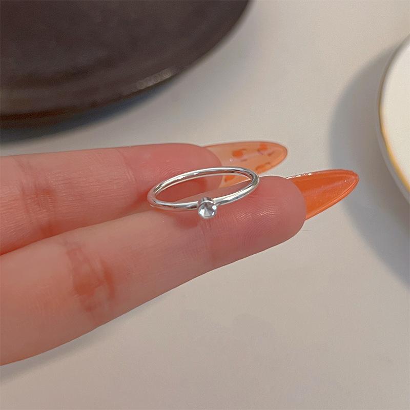 Korean Version Plain Ring Irregular 925 Sterling Silver Versatile Ring Women's Niche Ins Style Design Non-fading Combination Ring