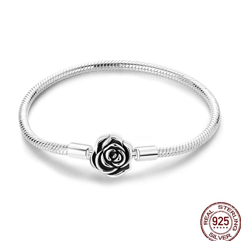 925 Sterling Silver 17-20CM Original Bracelets Heart Moon Sun Clasp Bead Charm Bracelet Fit DIY Charms Beads for Women Jewelrys