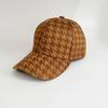 Autumn new thousand bird grid baseball cap women's European and American fashion plaid curved brim cap spot