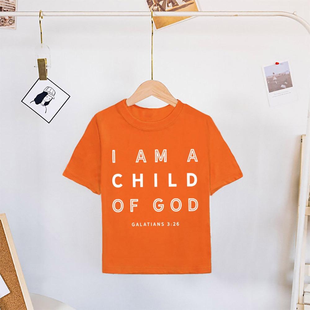 I Am A Child of God Printed Shirt T-shirt Girls Boys Short Sleeve Tops Vintage Tee Child Summer Shirts Tops Toddler Casual Tees