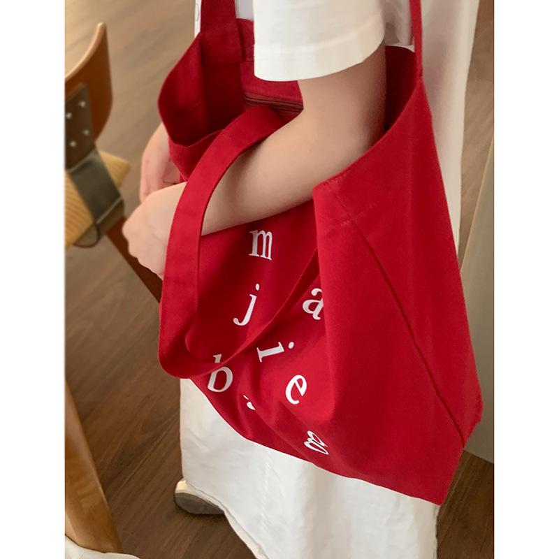 Korean version of casual large-capacity underarm bag women's 2025 new simple letter print tote bag versatile shoulder bag