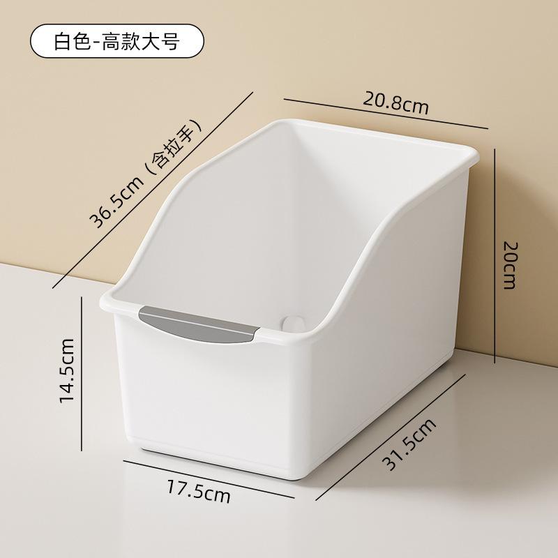 Curved Design Storage Boxes Heavy-Duty Plastic Organizer White Space-Saving Container for Under Sink Pantry & Cabinet Required