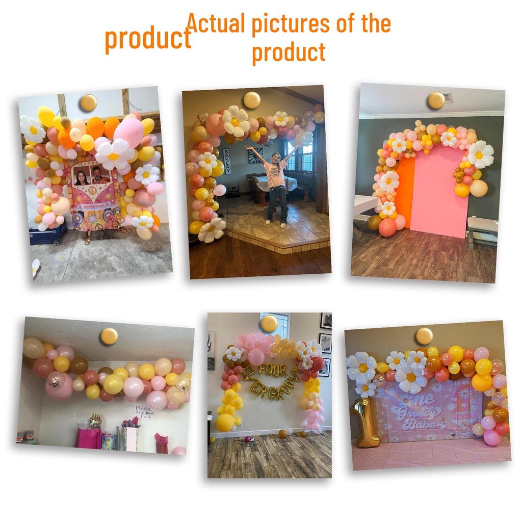 Daisy-Themed Pink & White Balloon Set for Weddings & Birthdays