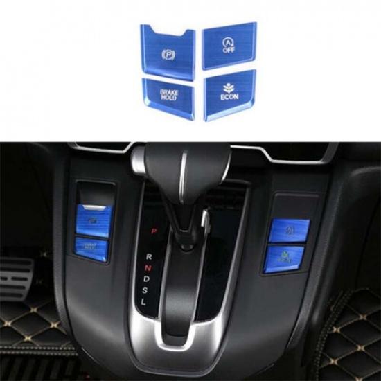 Console Gear Shift Button Fit For Honda CR-V Blue Aluminum Cover Trim 2017-2021