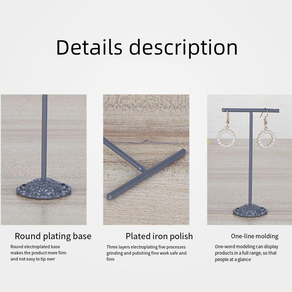 3Pcs/Set T-Shaped Earrings Display Stand Hanging Necklace Organizer Rack  Counter