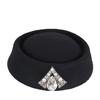 Fashion British Retro Top Hats Crystal Embellished Headwear Stewardess Hat Air Hostess Hat Cosplay Costume Air Hostess Hat