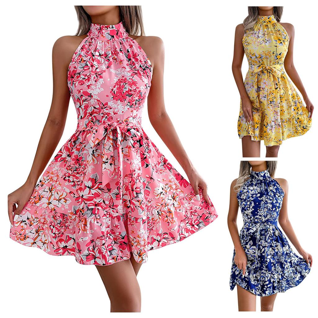 Women's Fashion Spring/summer Floral Dress With Flounces