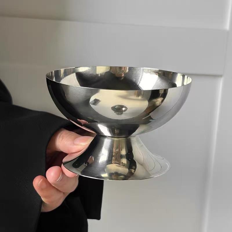 

Винтажный стакан хайбол для кафе из нержавеющей стали 304, десертная чашка, миска для мороженого, пудинга