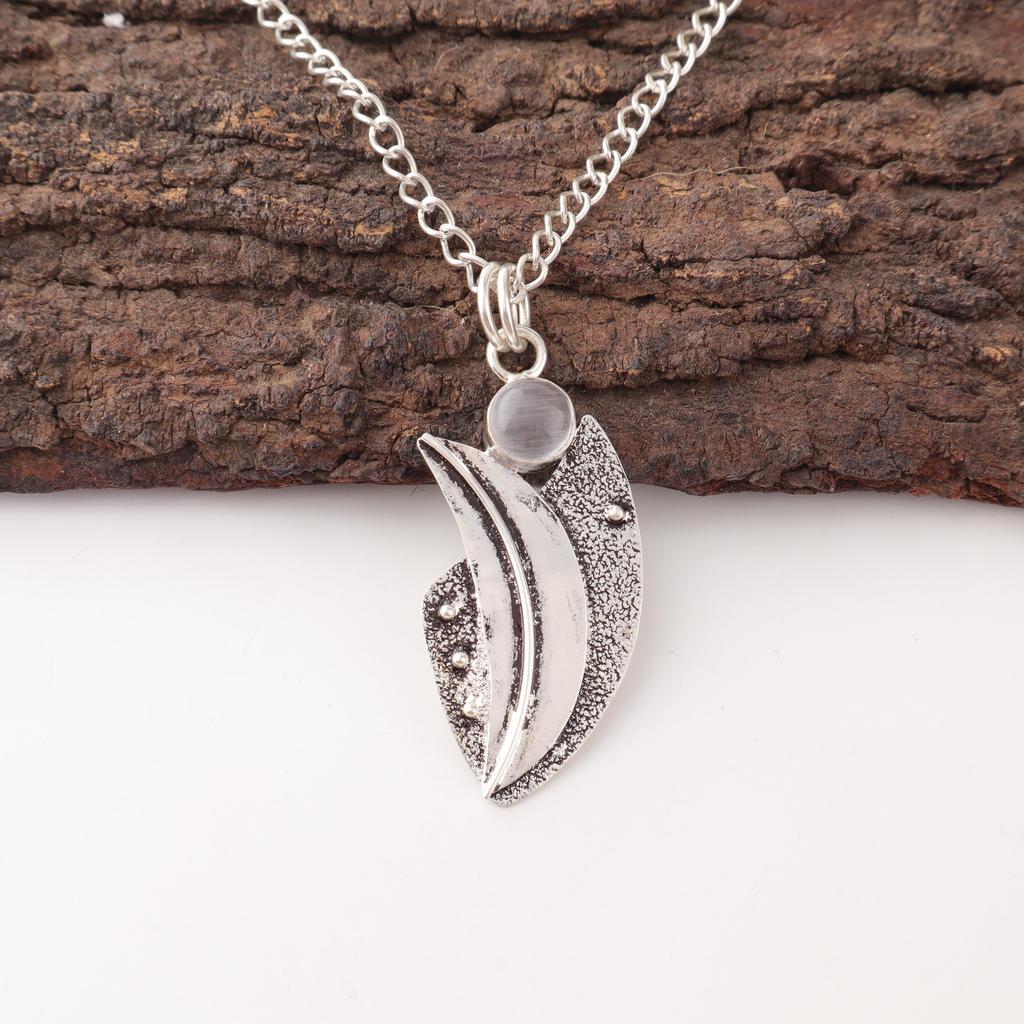 Selenite Jewelry, Handmade Gemstone Pendant, 925 Solid Sterling Silver Pendant Antique Jewelry, For Engagement Gift