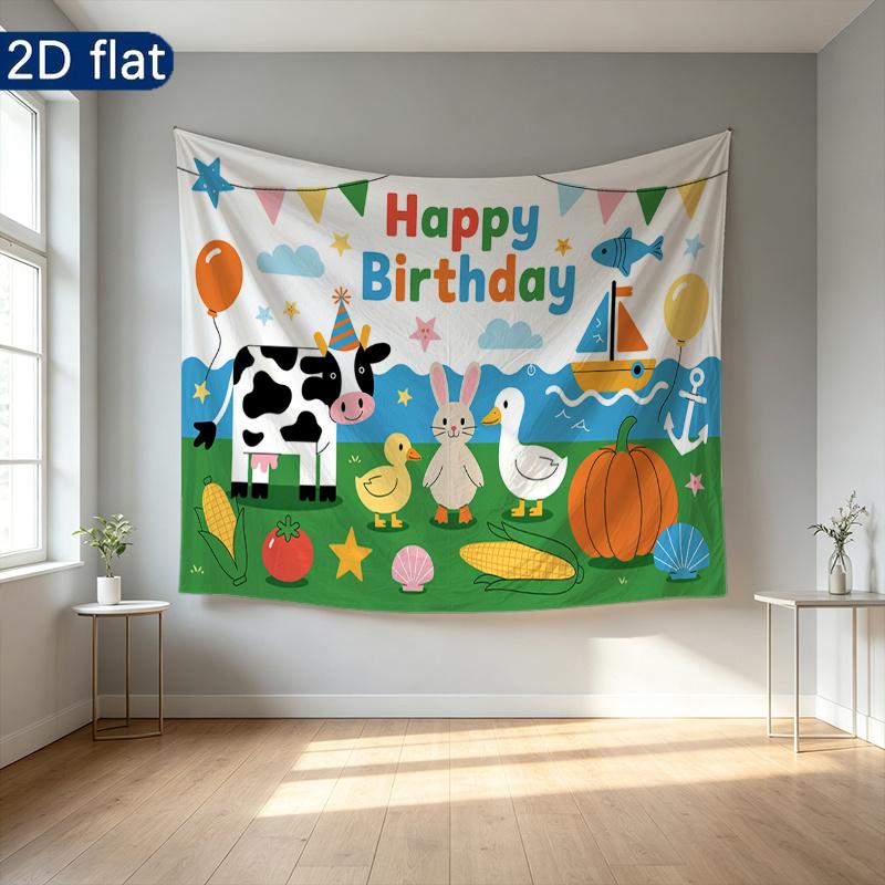 Party Backdrop Flat Banners Duck Rabbit Pumpkin Boat Bunting Celebrations Wedding Celebration Photo Booth Front Door Decor