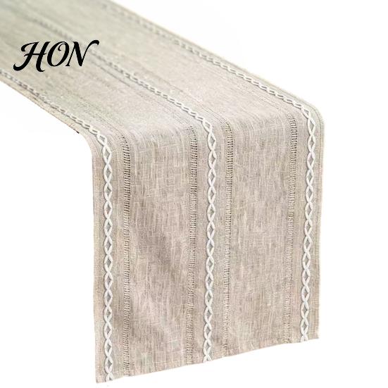 Centerpiece Table Runner Cotton Linen for Dining Table, Nordic Minimalist Long Desk Kitchen Coffee Tea Natural Rustic Home Decor