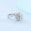 Micro Paved Six Prong Moissanite Style Simulated S925 Silver Engagement Ring Trending Proposal Diamond Ring for Women Wholesale
