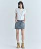 Code Graphy (Women) Distressed Denim Mini Skirt - Washed Blue