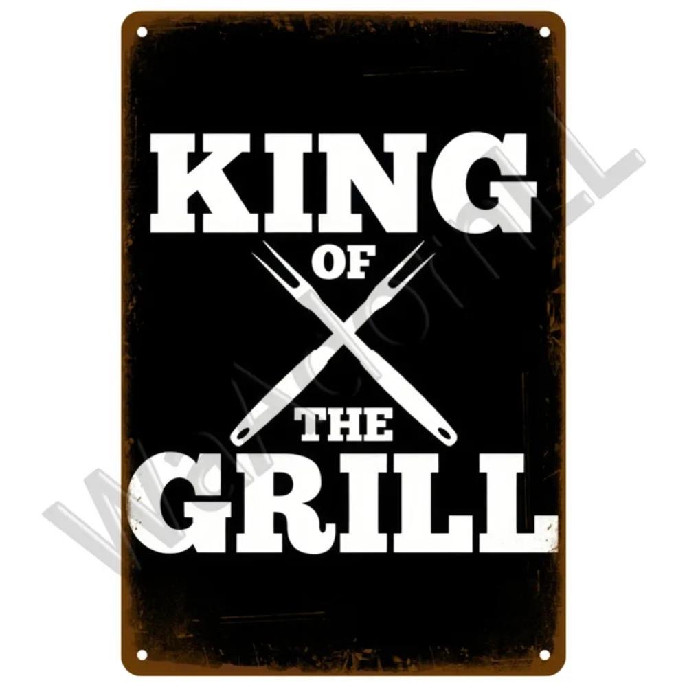 Vintage Tin Sign Dad`s BBQ Yard Outdoor Party Decoration Metal Sign Plate Retro Barbecue Decor