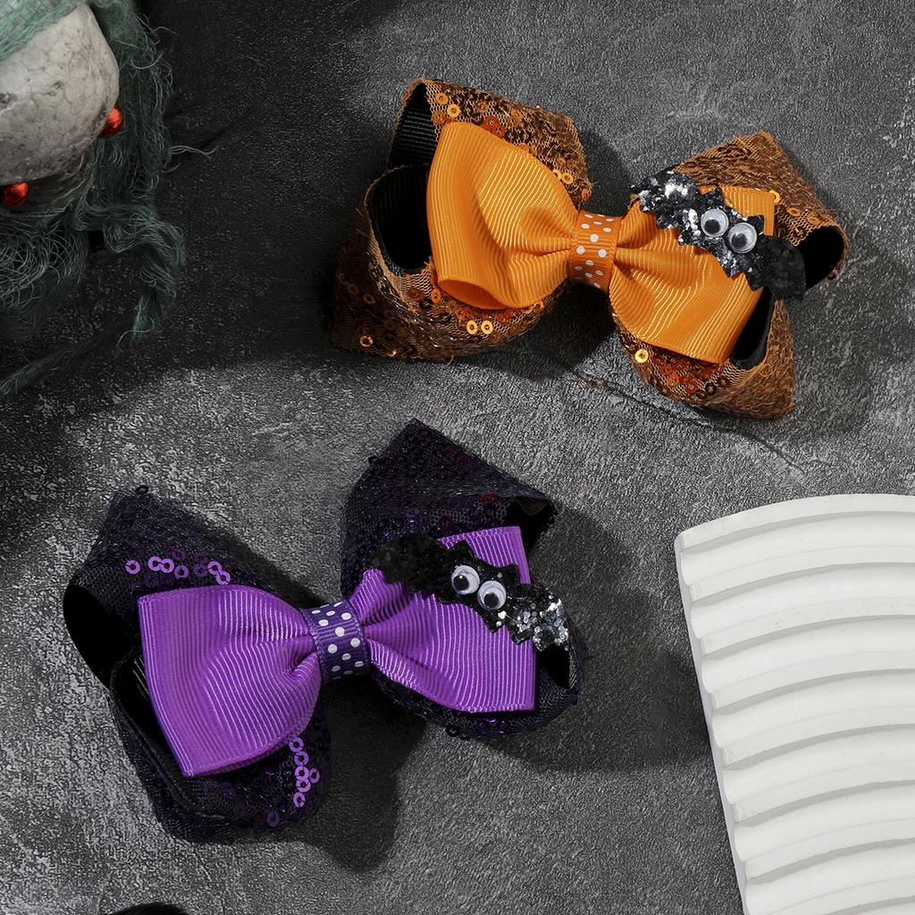 New Fashion Halloween Lace Sequins Cartoon Bow Lovely Girls Hairpins Children Headwear Hairgrip Hair Clips Hair Accessories