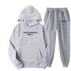 European-American Women's Fashion Letter Print Hoodie & Fleece Jogger Set