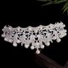 Fairy Rhinestone Tiara Silver Pearl Tiaras Elegant Bride Crown  Queen