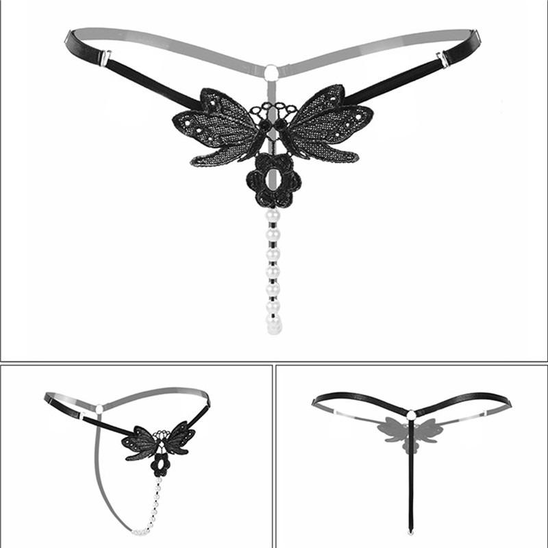 WEIRDO Lenjerie sexy pentru femei Imbracaminte erotica sexuala Perle Masaj Chiloți pentru dama Cu margele G-String Babydoll Bikini Tanga