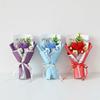Knited Heart Artificial Flower Crochet Bouquet Valentine's Day Wedding Guest Gift Eternal Flowers Home Decoration