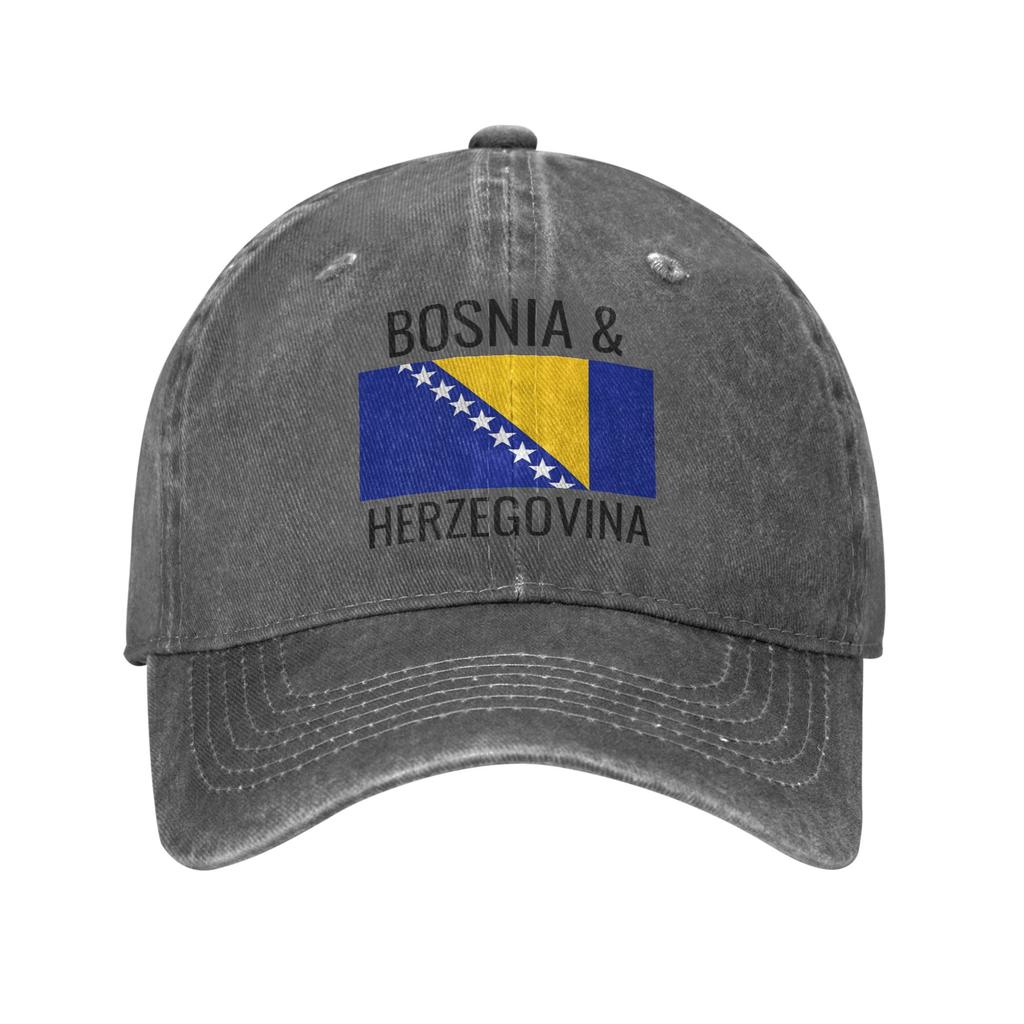 Vintage Bosnia and Herzegovina Flag Baseball Caps for Unisex Women Distressed Denim Snapback Hat Activities Adjustable Fit Hats Cap