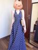 Retro Plaid Neck Dress for Women's Summer Spice Girls Vacation Style Waist and Thin Temperament Suspender Long Dress