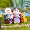 Figurines de chaise de Couple de grands-parents, ornements de paysage miniatures à faire soi-même, 3 pièces/ensemble
