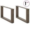 VidaXL Coffee Table Legs U-Shape 2 Pcs Natural Steel 60 X (30-31) Cm Steel 4013143