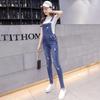 Damen-Denim-Latzhose im koreanischen Stil, elastisch, figurbetonter Skinny Fit, vielseitiger Jumpsuit für Frühling und Herbst 2026