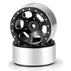 RCMAZO 1.3" Beadlock Wheel - Aluminum Wheel Rim Negative Offset 1.3" Wheel Hub Upgrade Replacement Part for SCX24 TRX4M 124 118 RC Crawler Car (Black)