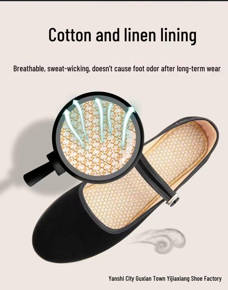 Chaussures en tissu à talons moyens hauts antidérapantes pour femmes pour le travail et la danse