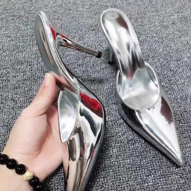 

Модные Сексуальные Туфли на Высоком Каблуке Женские С Острым Носком Мюли Шлепанцы Женские Босоножки на Каблуке Тренд 2025 Летние Лоферы Туфли-Лодочки Мелкие Платье Слайды 41