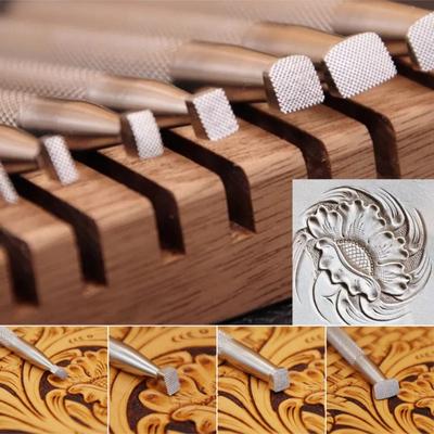 Nástroj na hranu koženého řezbářství se vzorem nerezové oceli 304 - Kladívka pro DIY ruční kožené lisování a řezbářství