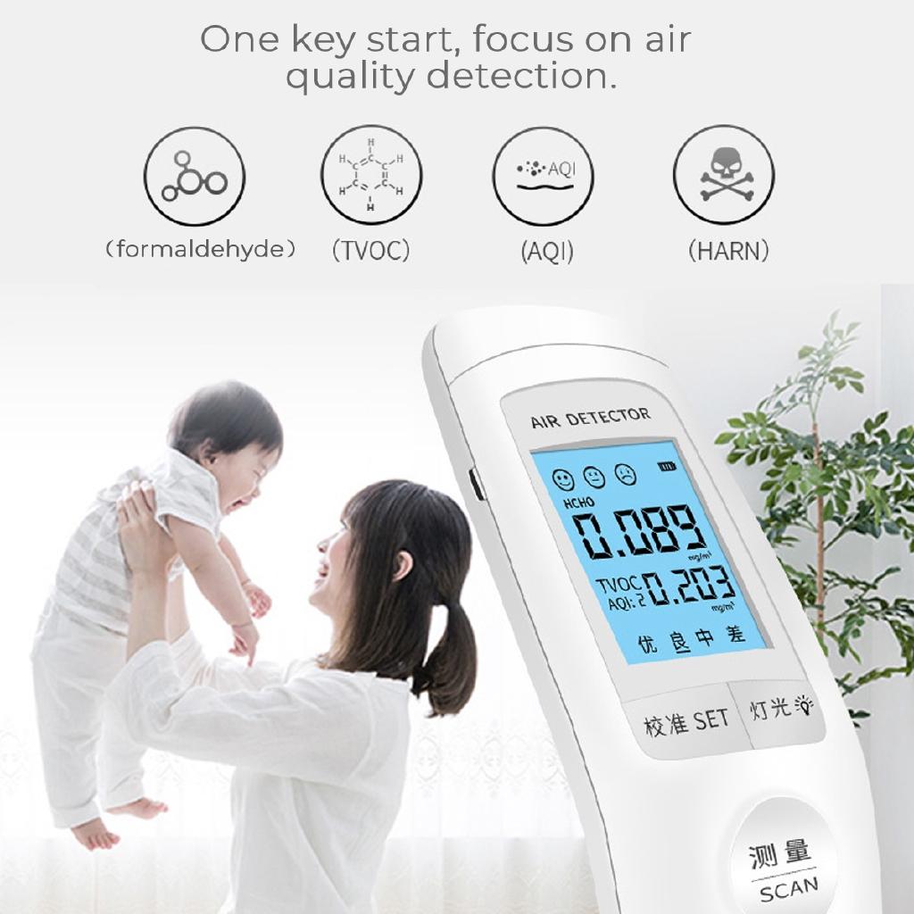2.5-3.2v Digital Air Quality Detector Tester Monitor USB Charging LED 3D Detect TVOC HCHO AQI For Home Office School Car Hotel New